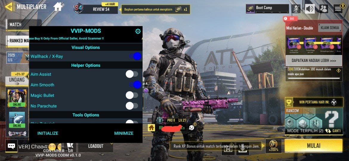 Vvip чит для Call of Duty Mobile Android
